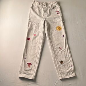 PacSun‎ High Rise Jeans with Colorful Embroidery